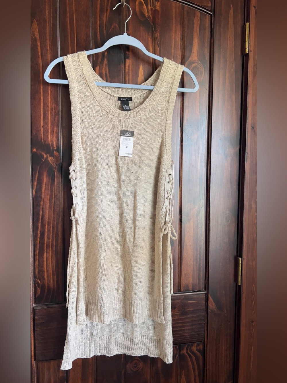 Rue21 Beige Side Lace-Up Knit Tank